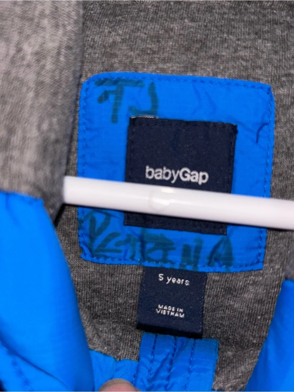 GAP Blue Puffer Vest with Hood